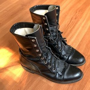Vintage Justin Diamond lace up kiltie boots
